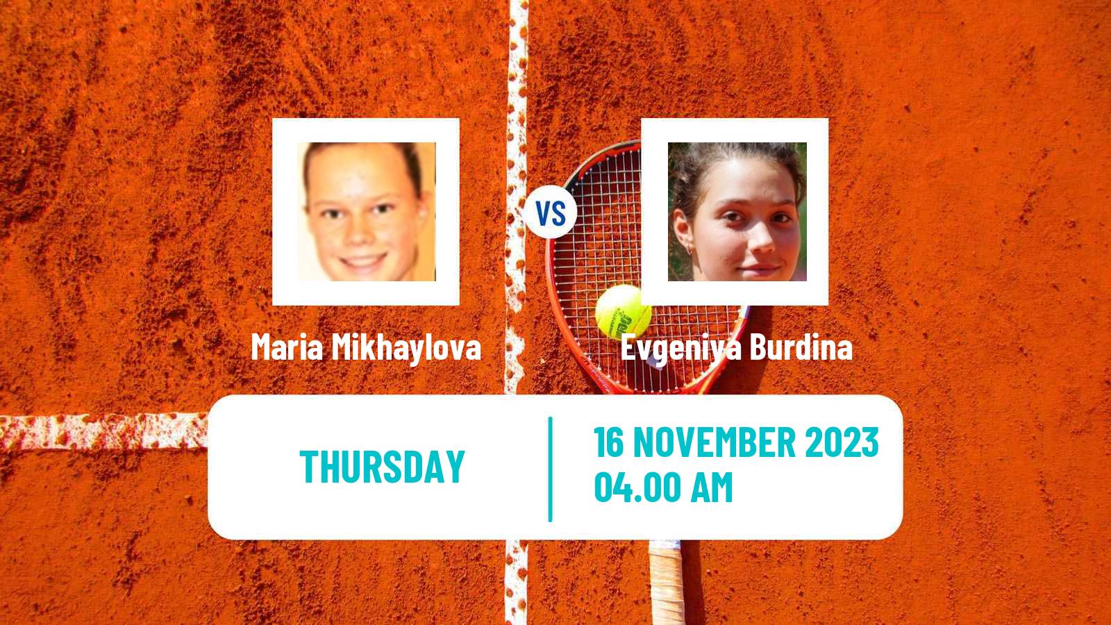 Tennis ITF W15 Sharm Elsheikh 18 Women Maria Mikhaylova - Evgeniya Burdina