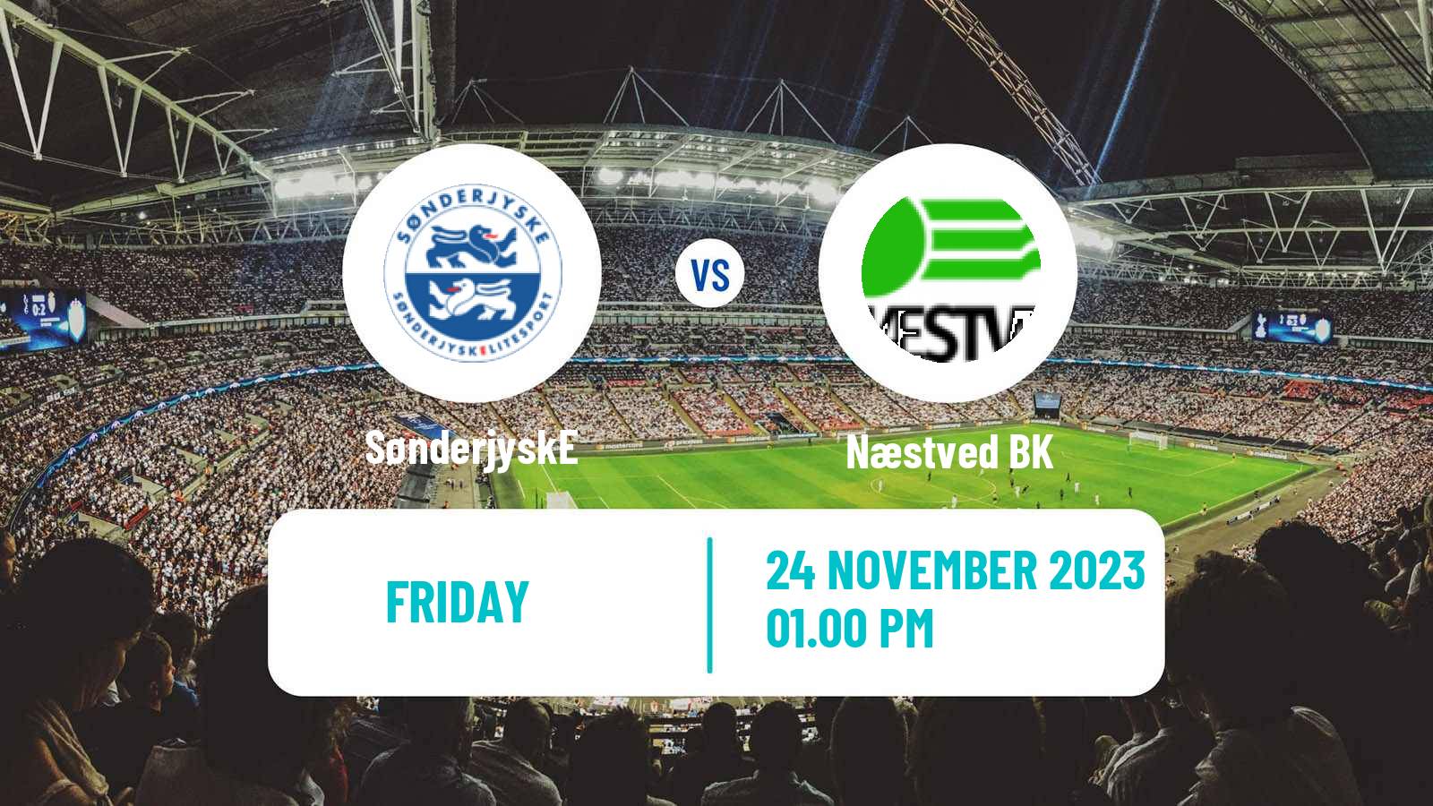 Soccer Danish 1 Division SønderjyskE - Næstved BK