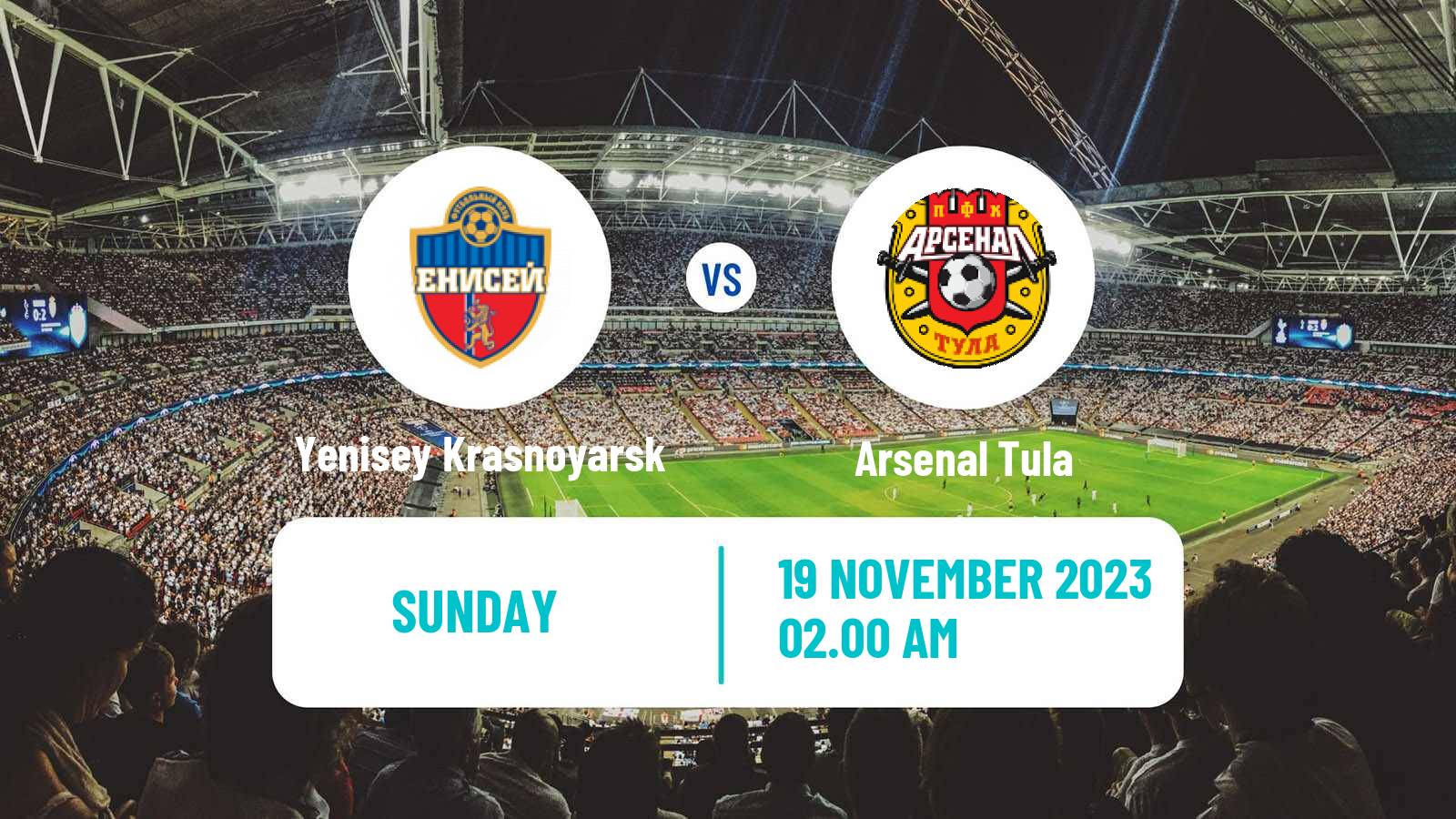 Soccer Russian FNL Yenisey Krasnoyarsk - Arsenal Tula