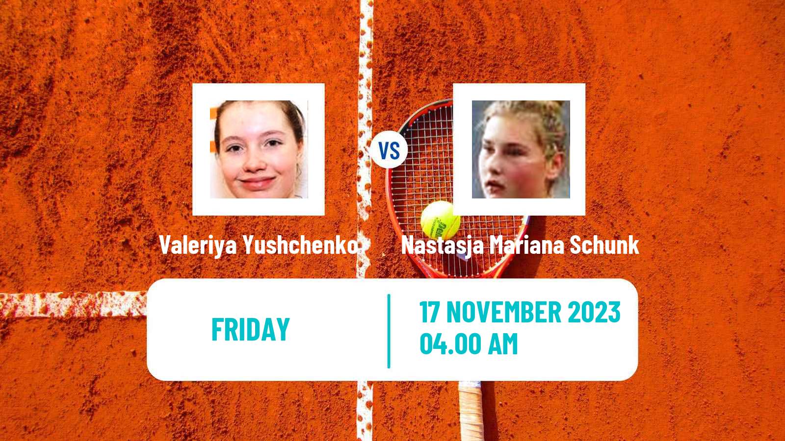 Tennis ITF W15 Antalya 18 Women Valeriya Yushchenko - Nastasja Mariana Schunk