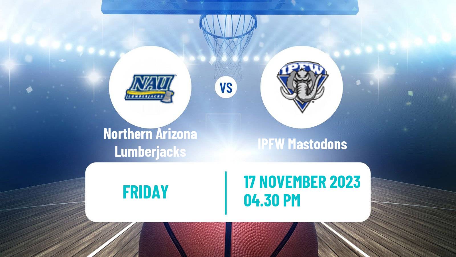 Basketball NCAA College Basketball Northern Arizona Lumberjacks - IPFW Mastodons