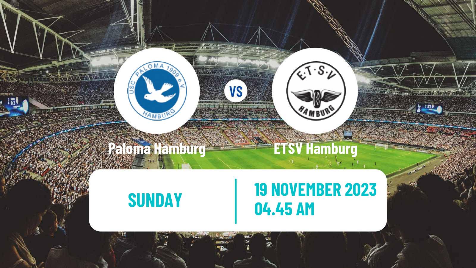 Soccer German Oberliga Hamburg Paloma Hamburg - ETSV Hamburg