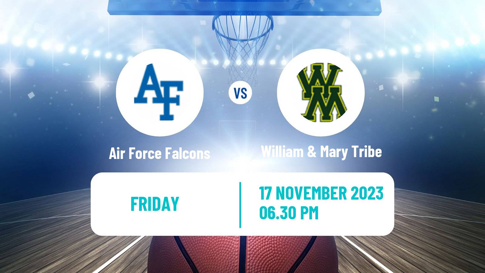 Basketball NCAA College Basketball Air Force Falcons - William & Mary Tribe