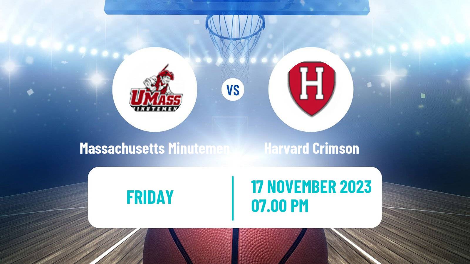 Basketball NCAA College Basketball Massachusetts Minutemen - Harvard Crimson