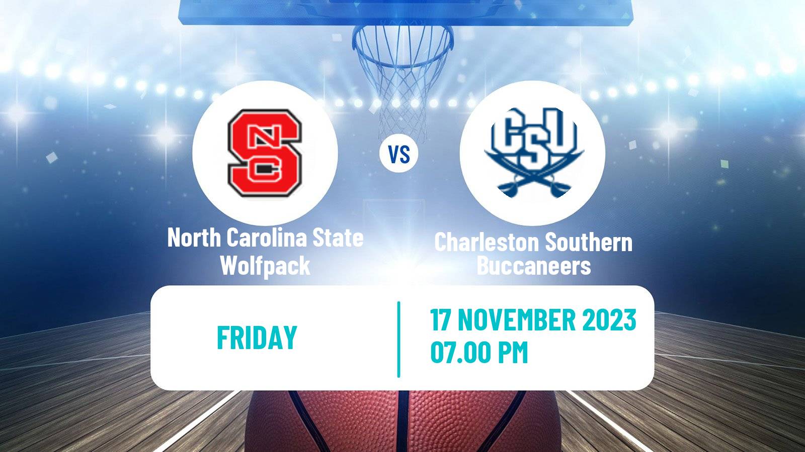 Basketball NCAA College Basketball North Carolina State Wolfpack - Charleston Southern Buccaneers