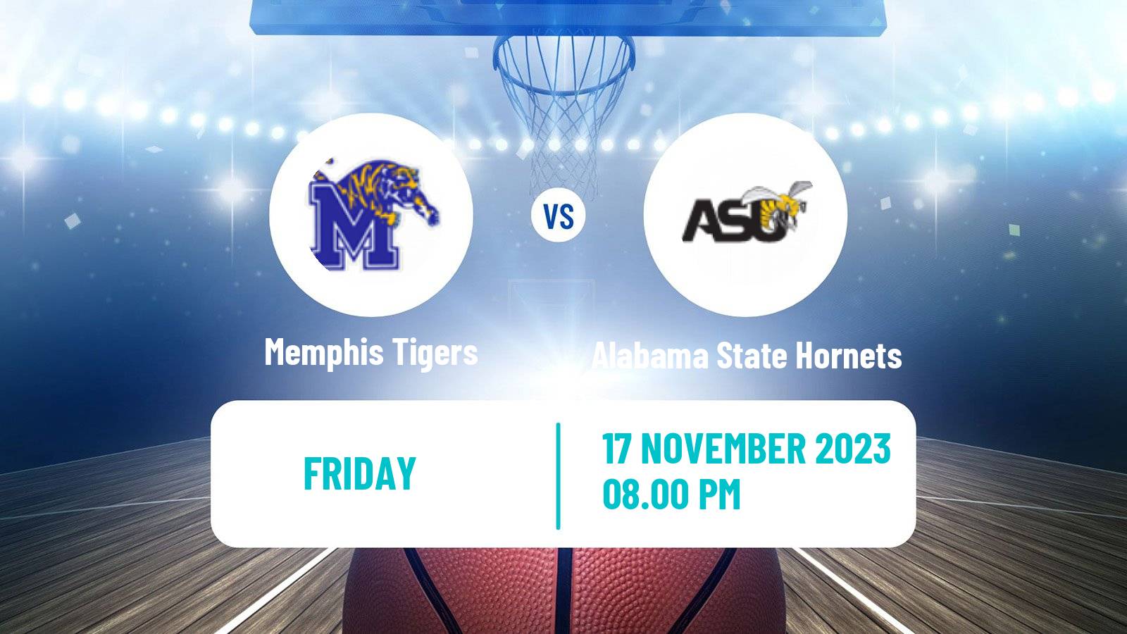 Basketball NCAA College Basketball Memphis Tigers - Alabama State Hornets