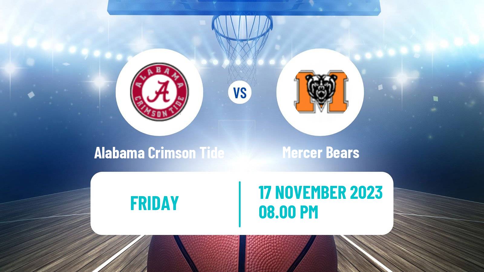 Basketball NCAA College Basketball Alabama Crimson Tide - Mercer Bears