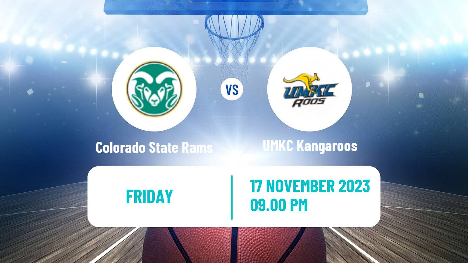 Basketball NCAA College Basketball Colorado State Rams - UMKC Kangaroos