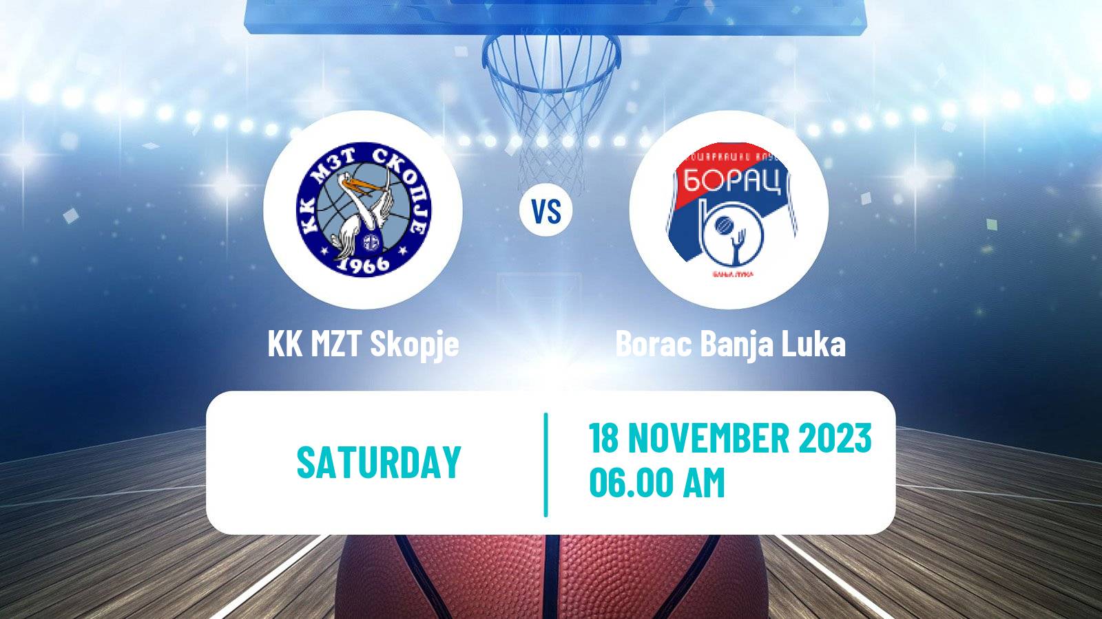Basketball Adriatic League 2 KK MZT Skopje - Borac Banja Luka