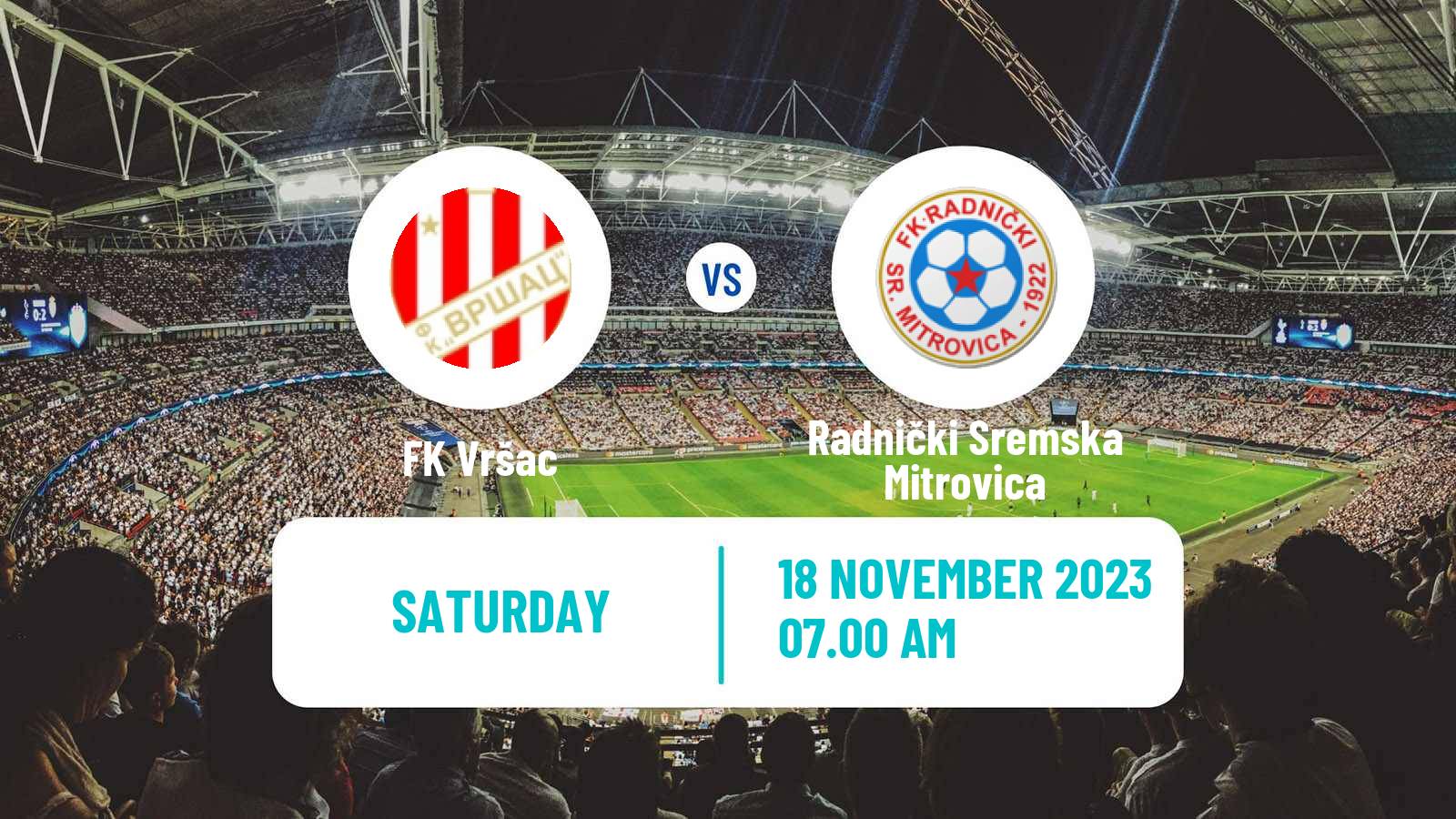 Soccer Serbian Prva Liga Vršac - Radnički Sremska Mitrovica