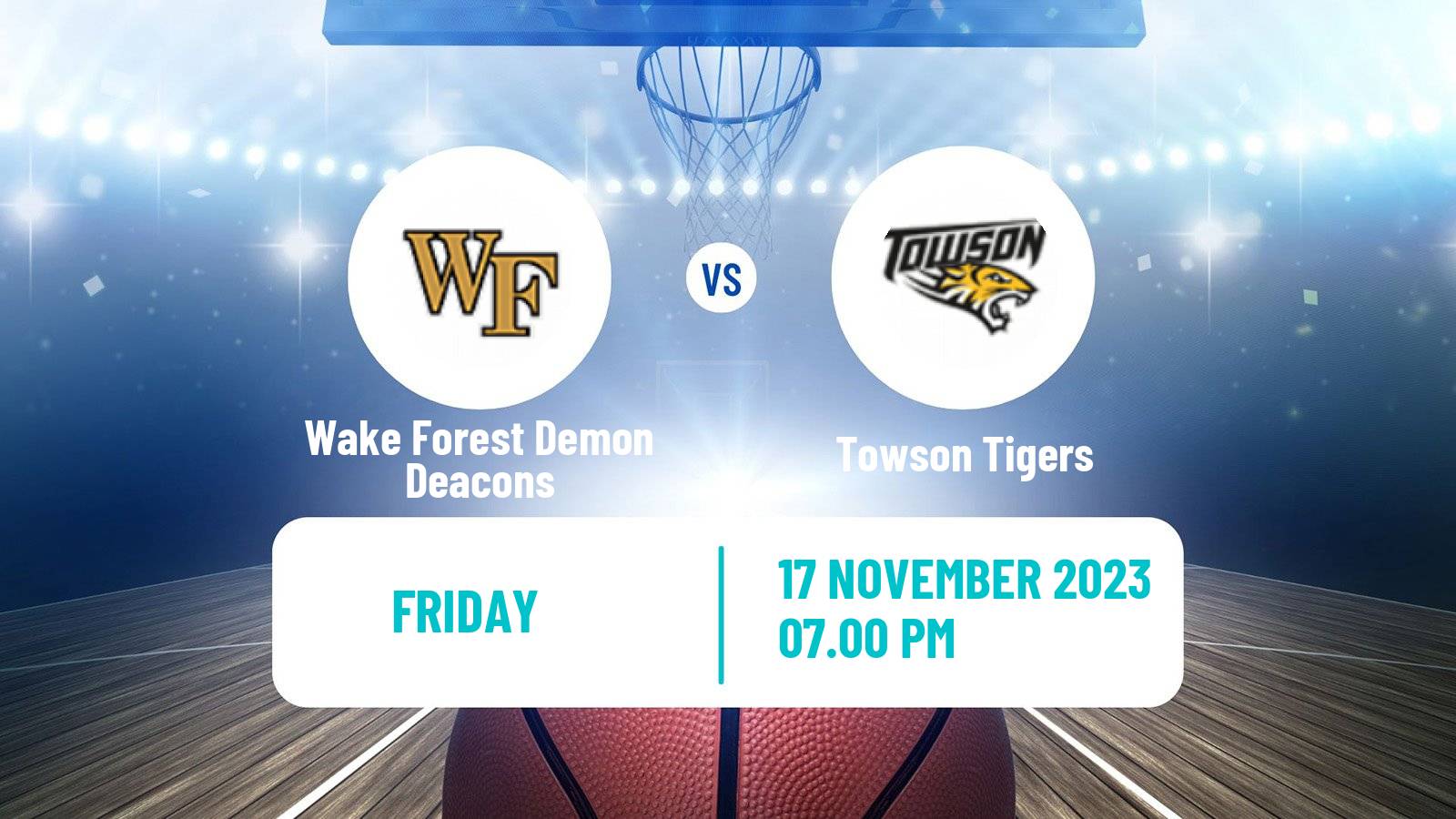 Basketball NCAA College Basketball Wake Forest Demon Deacons - Towson Tigers