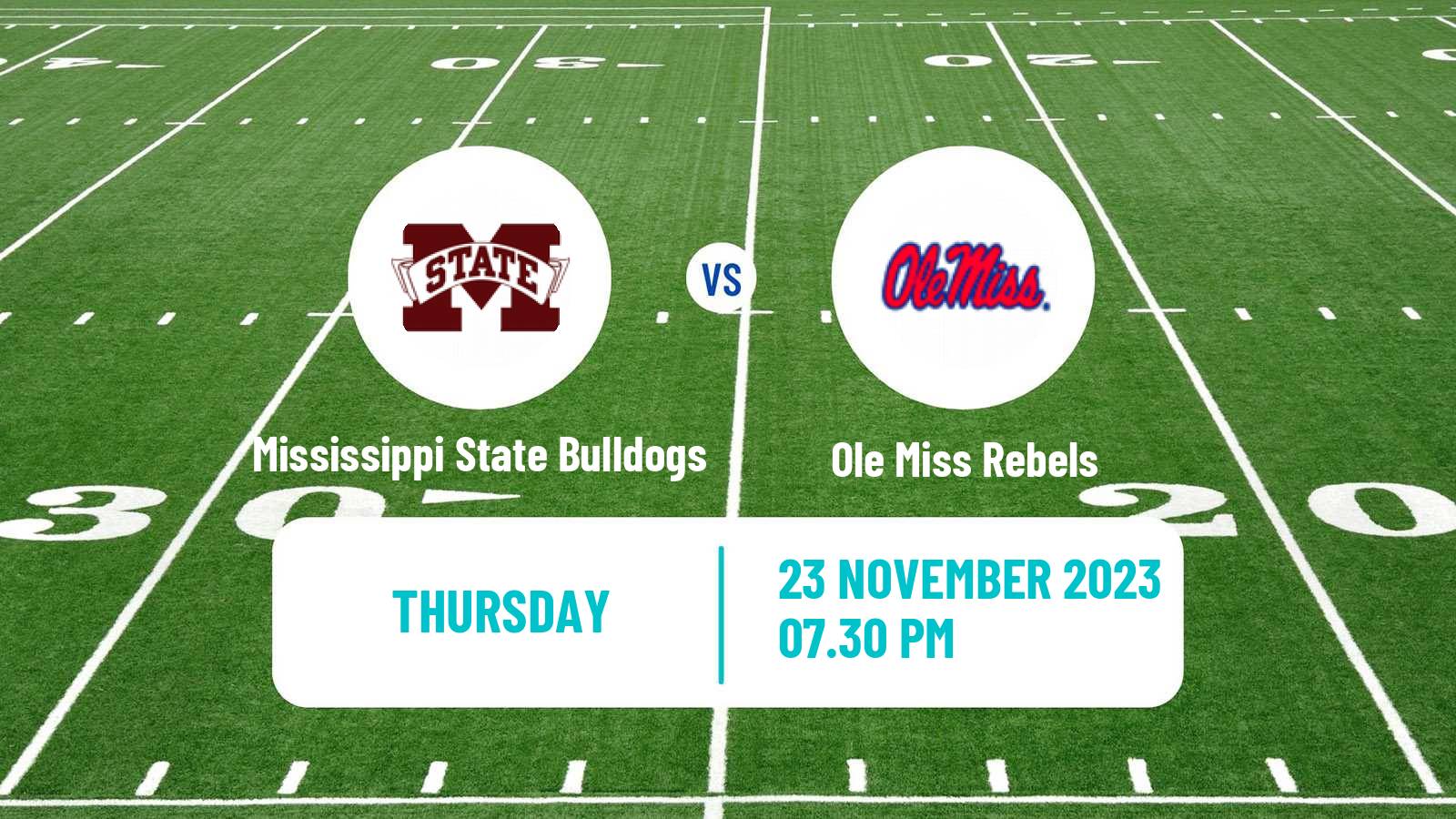 American football NCAA College Football Mississippi State Bulldogs - Ole Miss Rebels