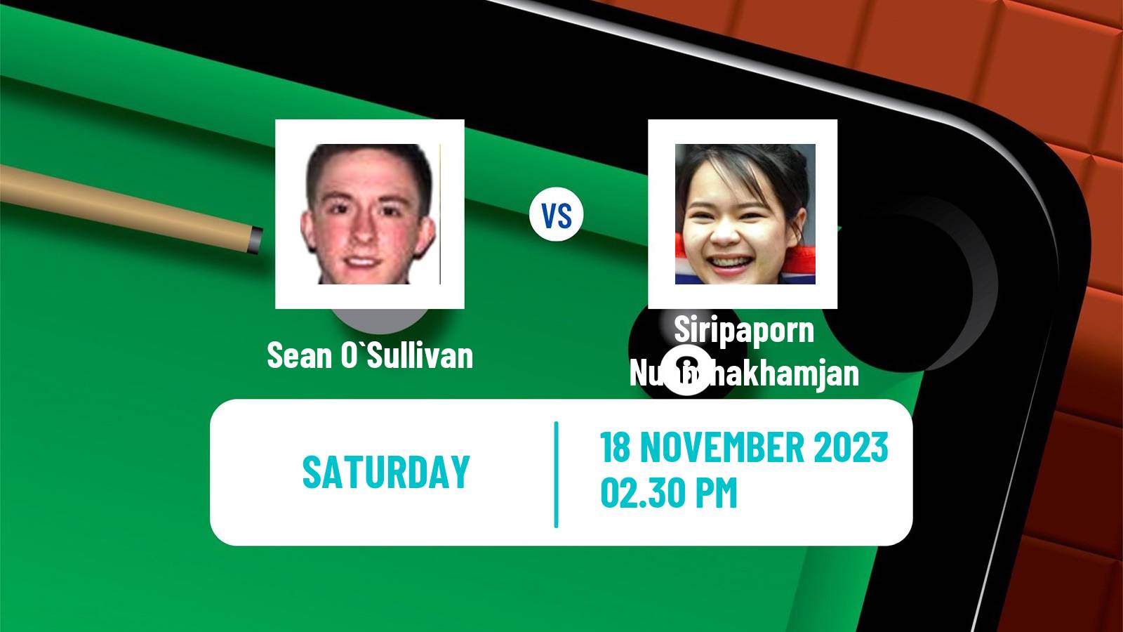 Snooker Uk Championship Sean O`Sullivan - Siripaporn Nuanthakhamjan