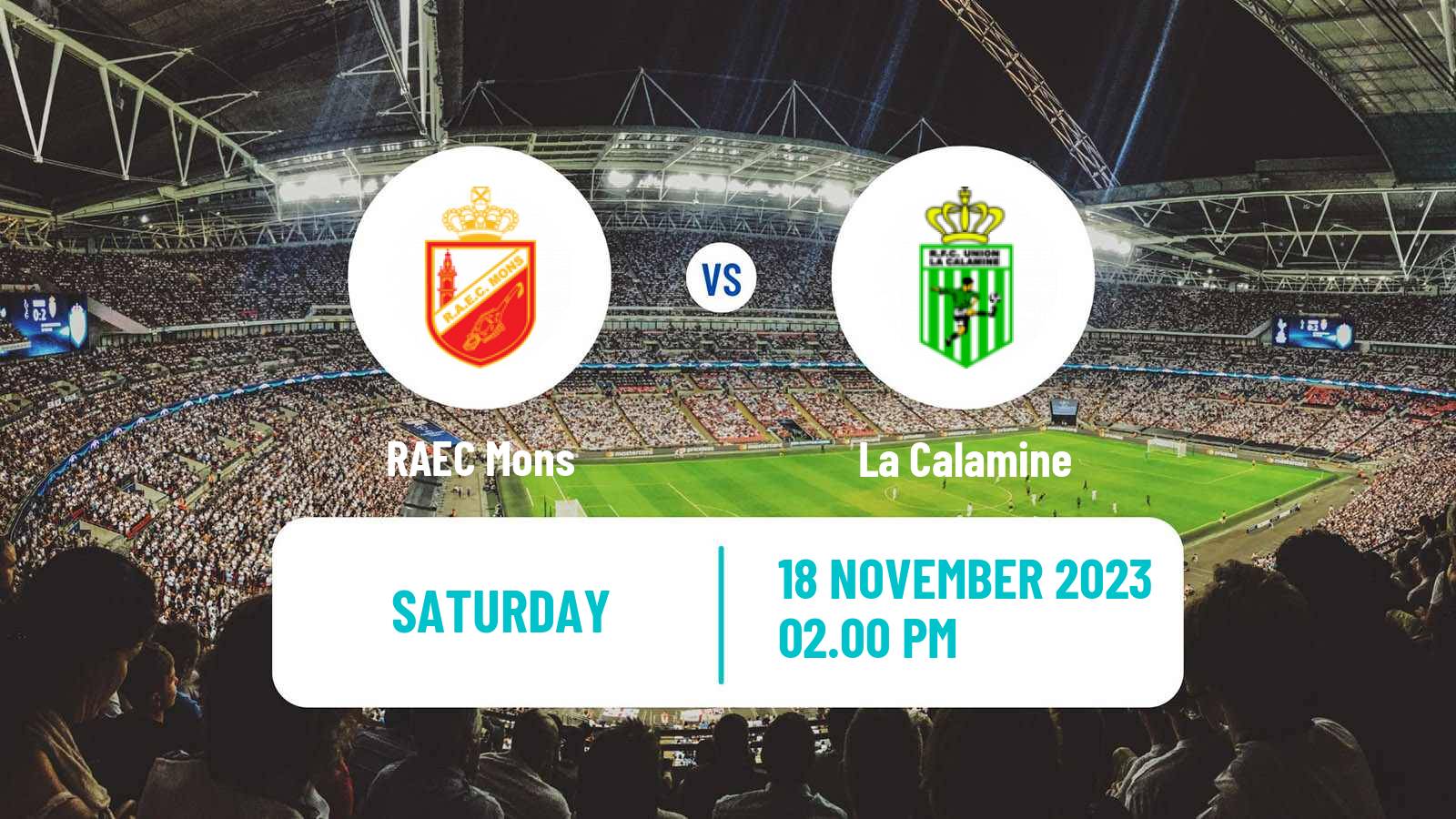 Soccer Belgian Second Amateur Division Group C Mons - La Calamine