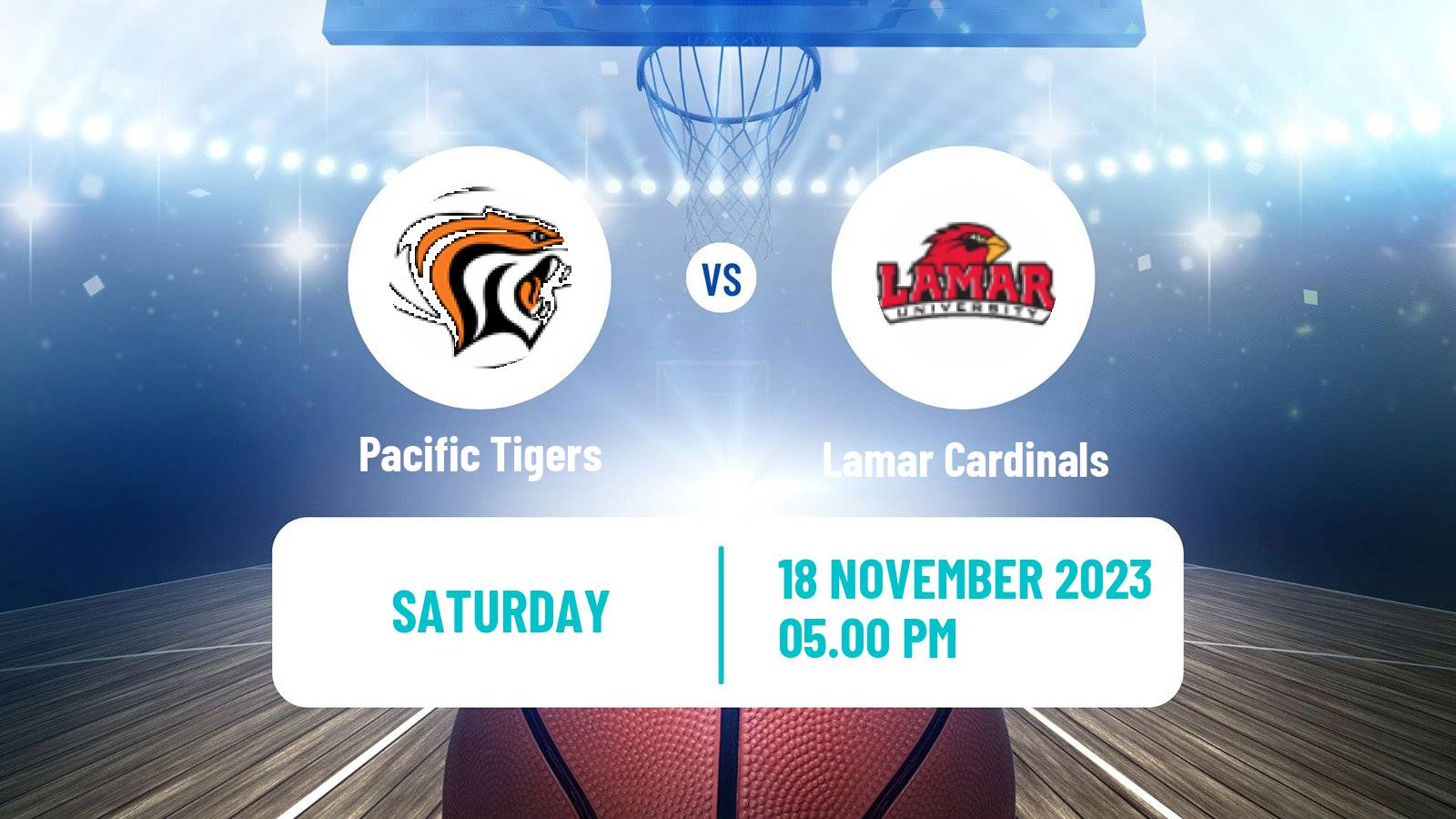 Basketball NCAA College Basketball Pacific Tigers - Lamar Cardinals