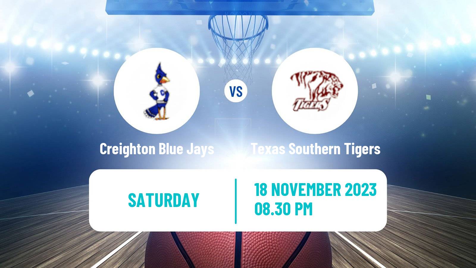Basketball NCAA College Basketball Creighton Blue Jays - Texas Southern Tigers
