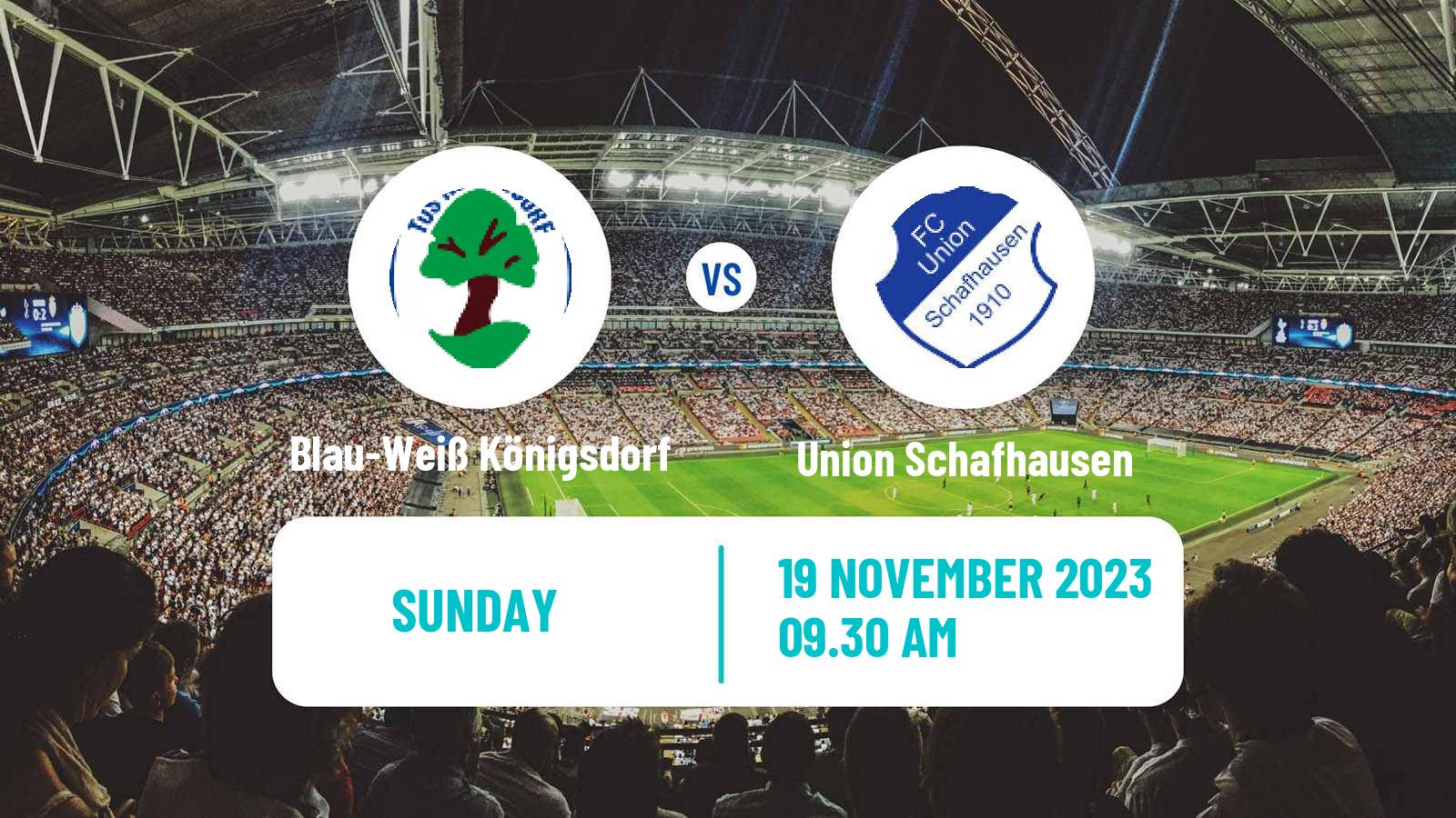 Soccer German Oberliga Mittelrhein Blau-Weiß Königsdorf - Union Schafhausen