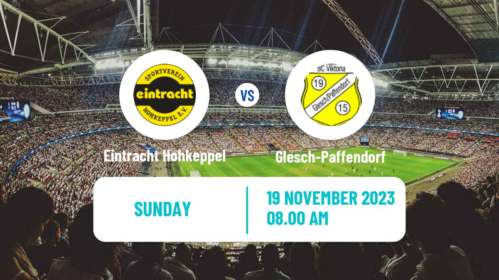 Soccer German Oberliga Mittelrhein Eintracht Hohkeppel - Glesch-Paffendorf