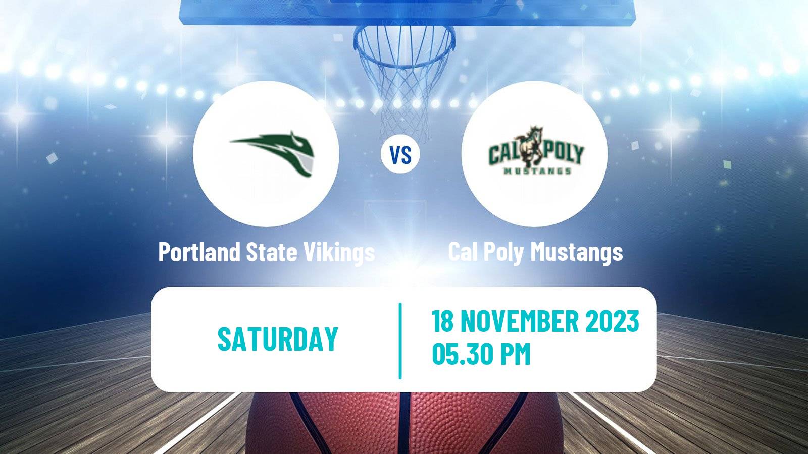 Basketball NCAA College Basketball Portland State Vikings - Cal Poly Mustangs