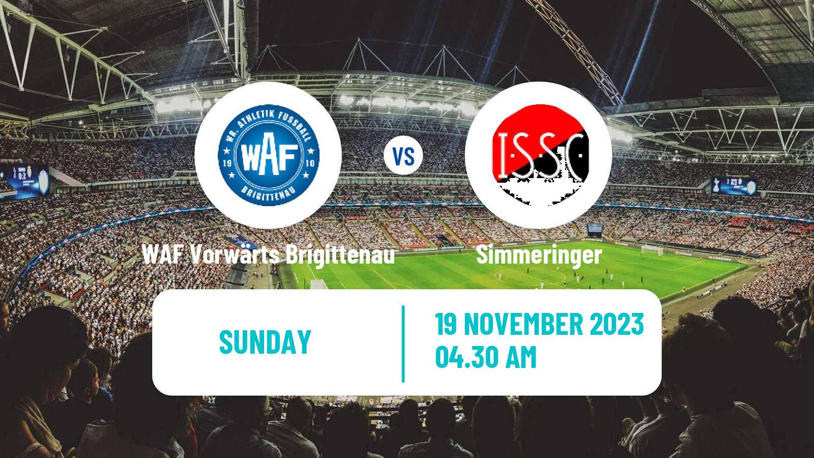 Soccer Austrian Landesliga Wien WAF Vorwärts Brigittenau - Simmeringer