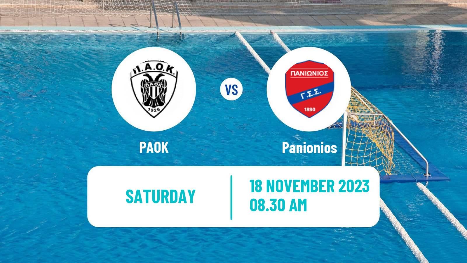 Water polo Greek A1 Water Polo PAOK - Panionios