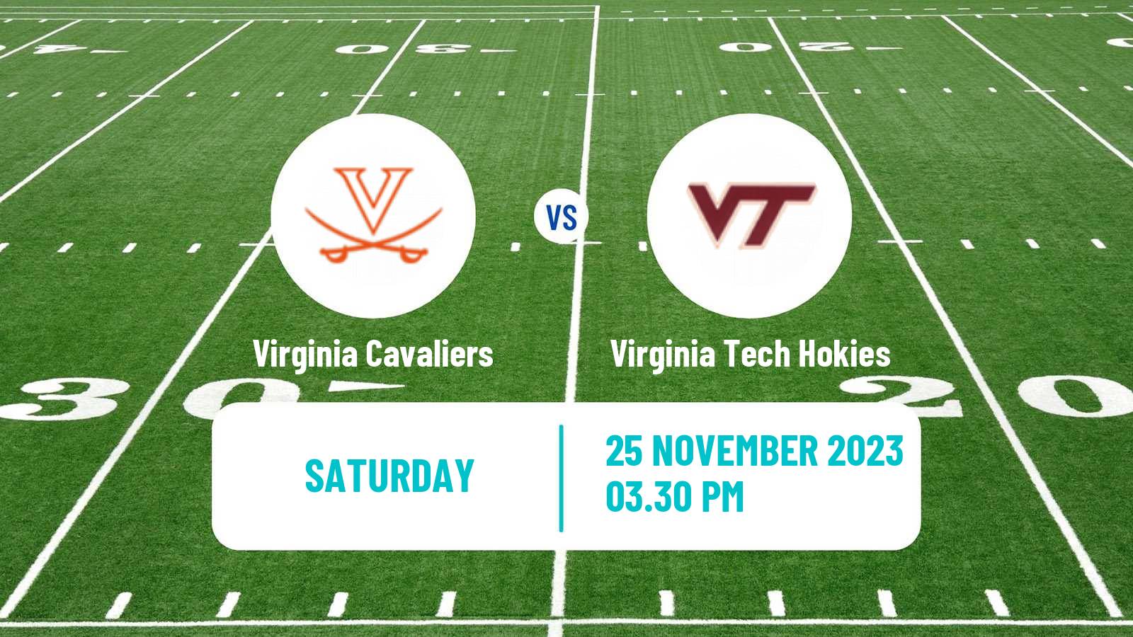 American football NCAA College Football Virginia Cavaliers - Virginia Tech Hokies