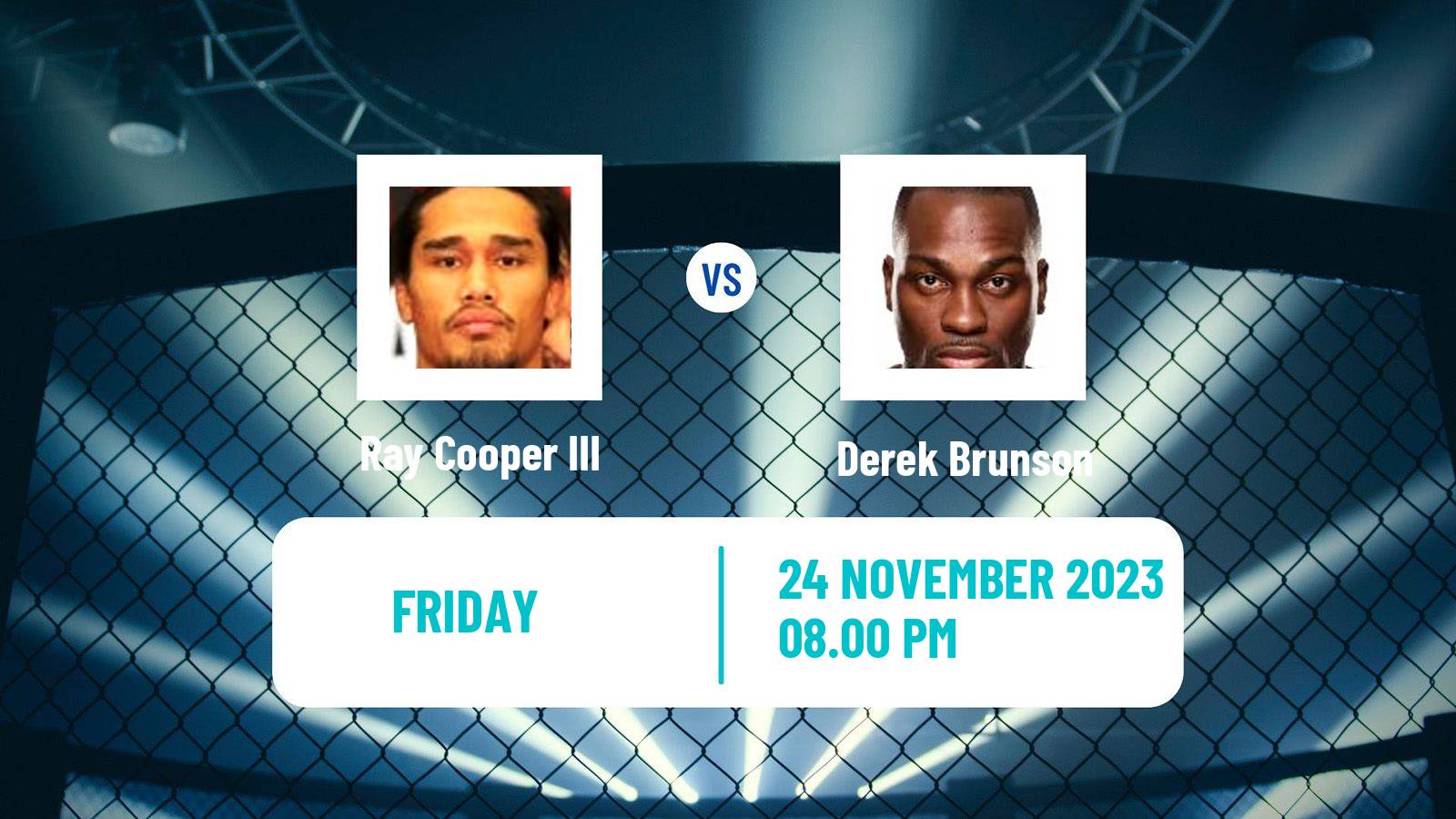 MMA Middleweight Pfl Men Ray Cooper III - Derek Brunson