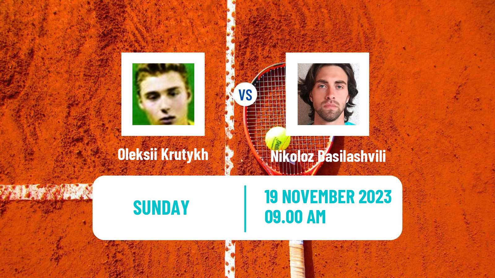 Tennis Valencia Challenger Men Oleksii Krutykh - Nikoloz Basilashvili