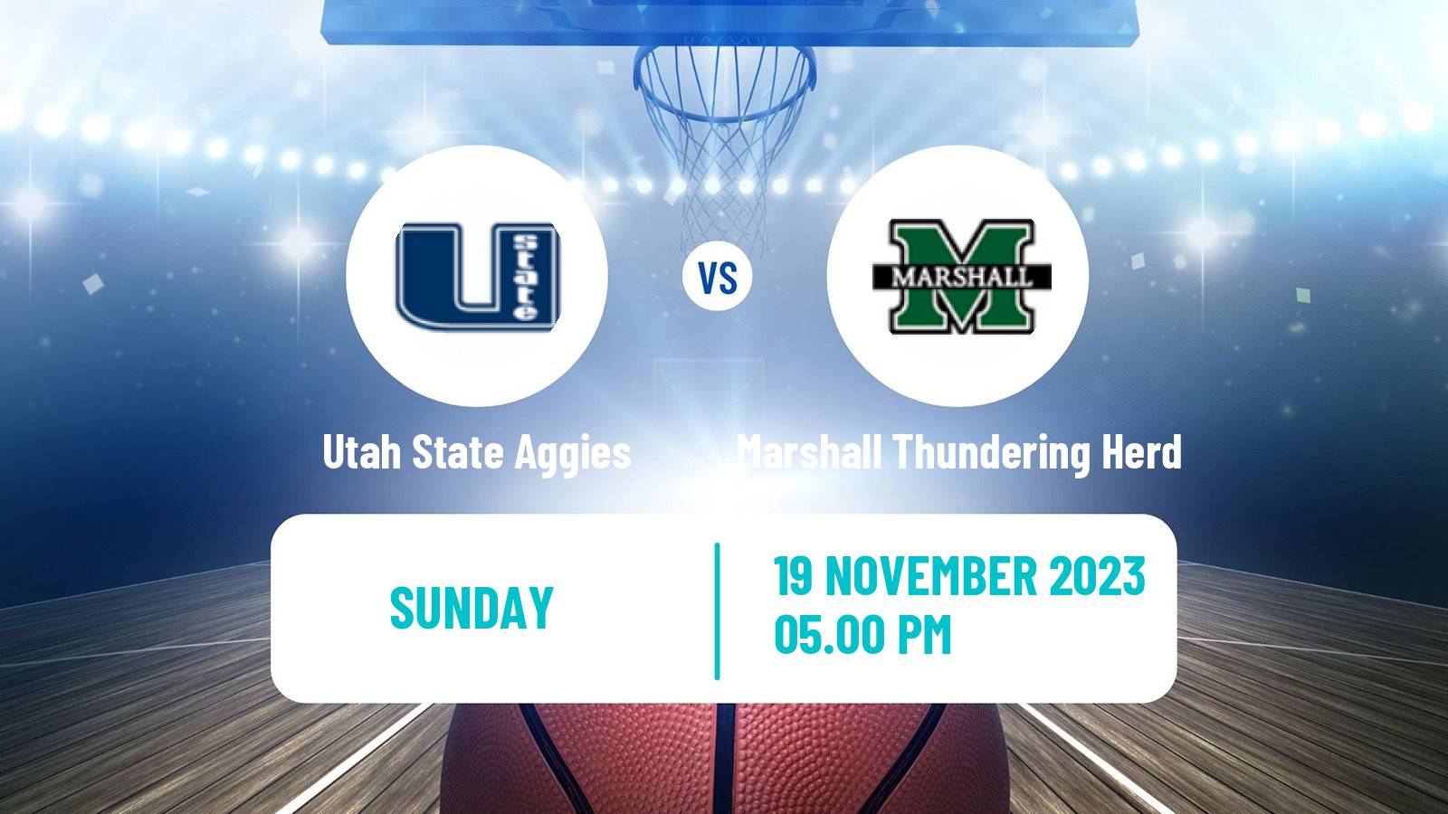 Basketball NCAA College Basketball Utah State Aggies - Marshall Thundering Herd