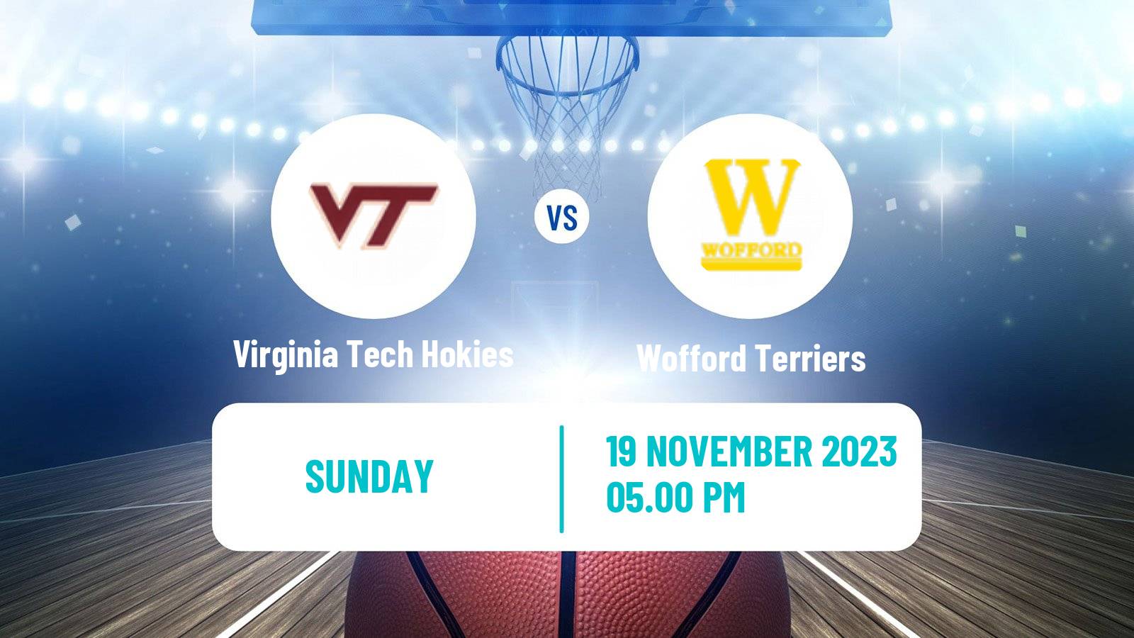 Basketball NCAA College Basketball Virginia Tech Hokies - Wofford Terriers