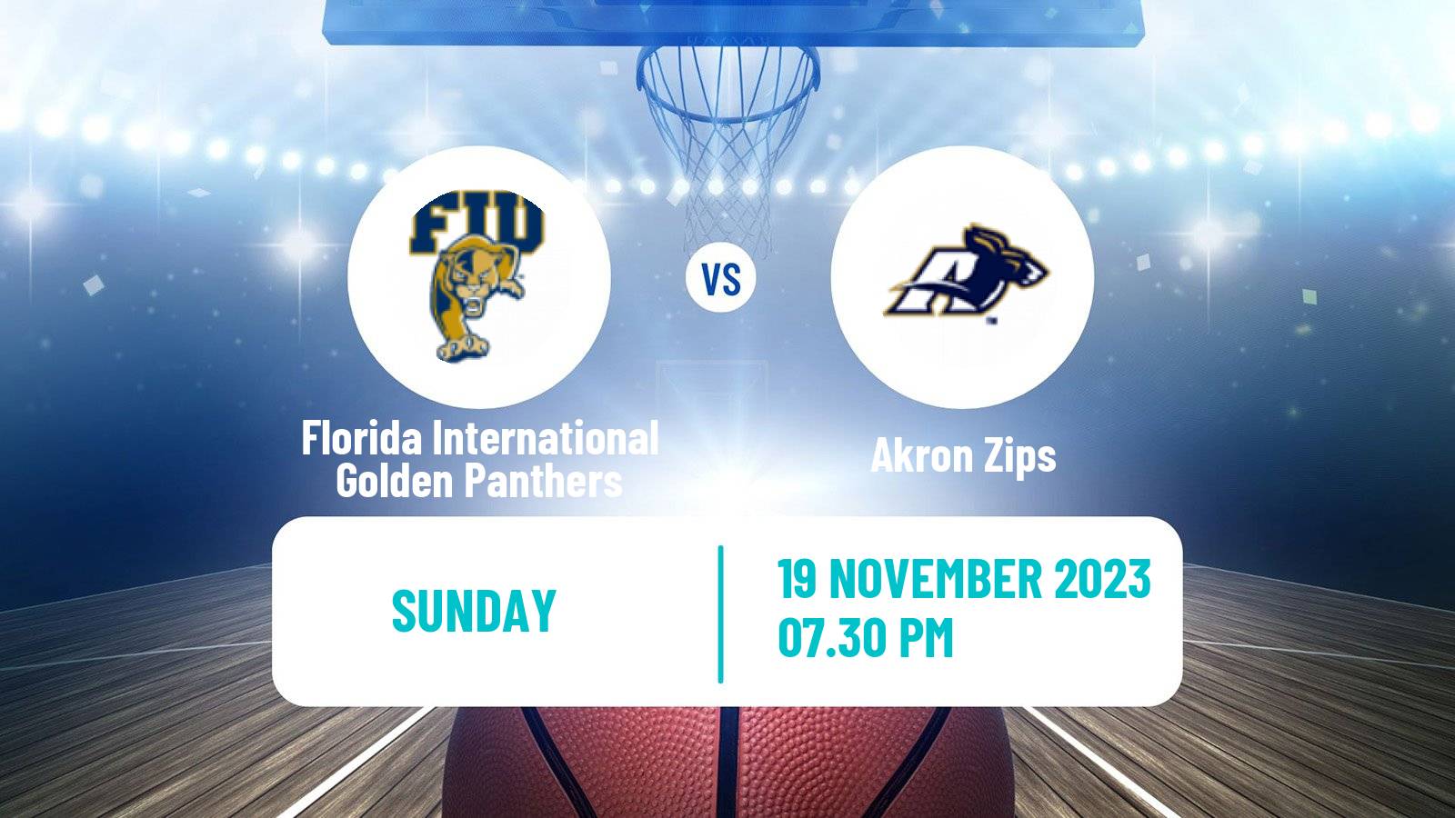 Basketball NCAA College Basketball Florida International Golden Panthers - Akron Zips