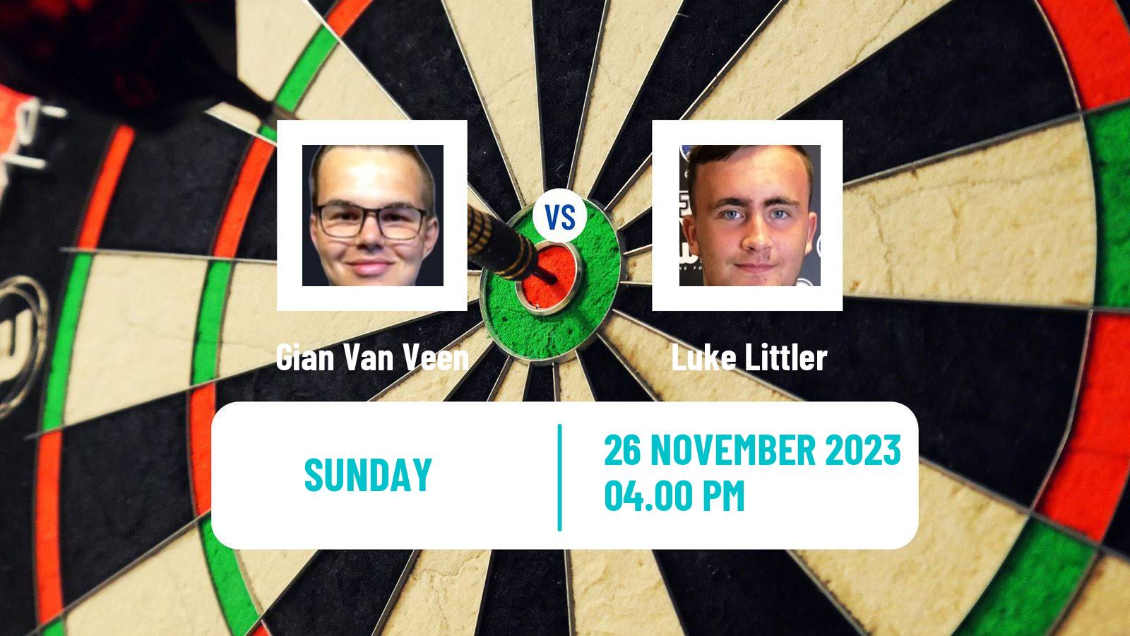 Darts PDC World Youth Championship Gian Van Veen - Luke Littler