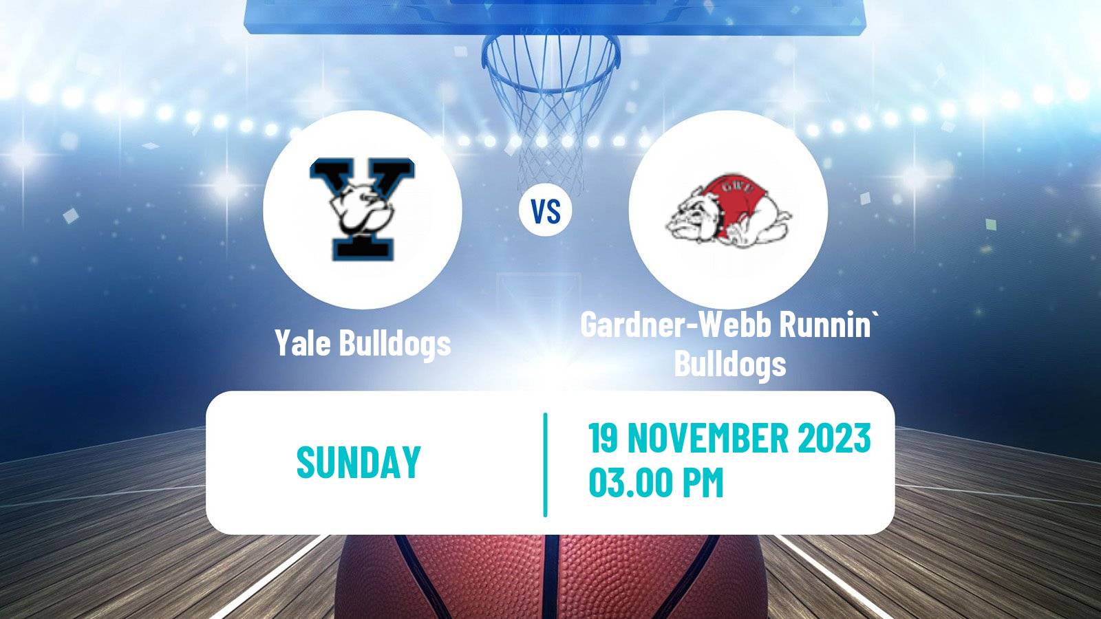 Basketball NCAA College Basketball Yale Bulldogs - Gardner-Webb Runnin` Bulldogs