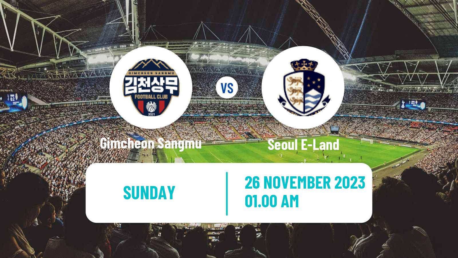 Soccer South Korean K-League 2 Gimcheon Sangmu - Seoul E-Land