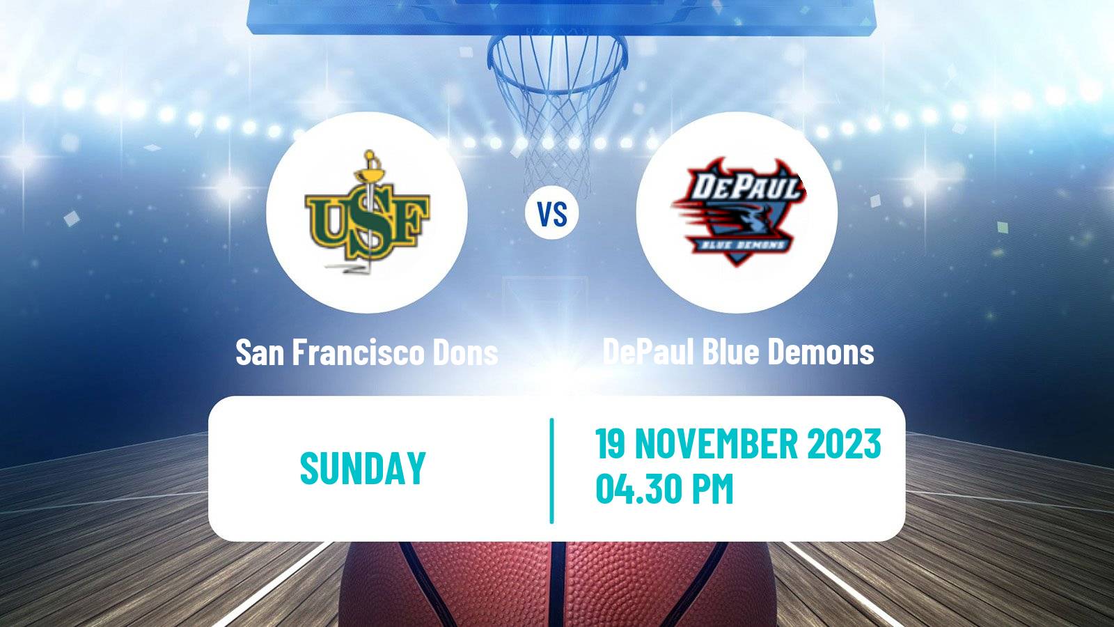 Basketball NCAA College Basketball San Francisco Dons - DePaul Blue Demons