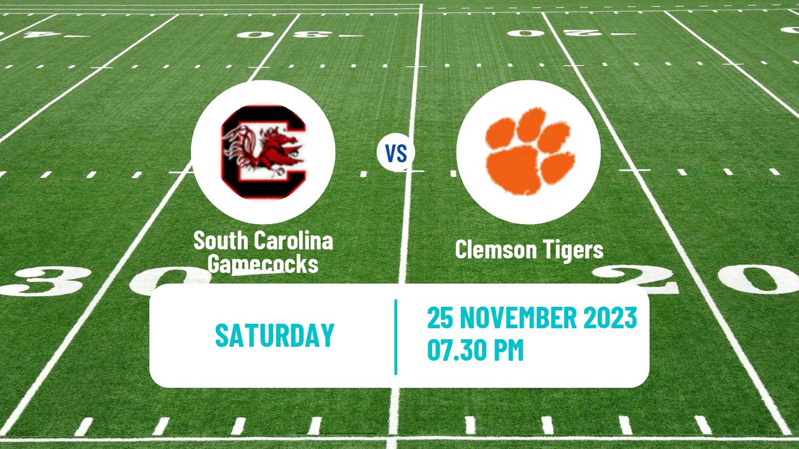 American football NCAA College Football South Carolina Gamecocks - Clemson Tigers