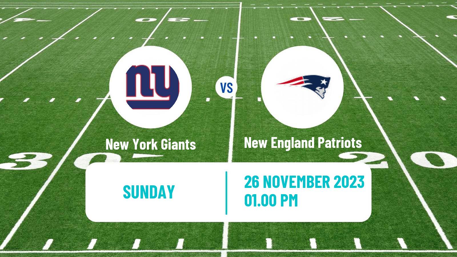 American football NFL New York Giants - New England Patriots