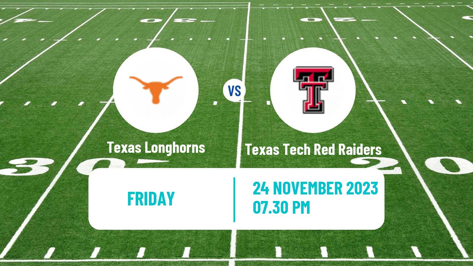 American football NCAA College Football Texas Longhorns - Texas Tech Red Raiders