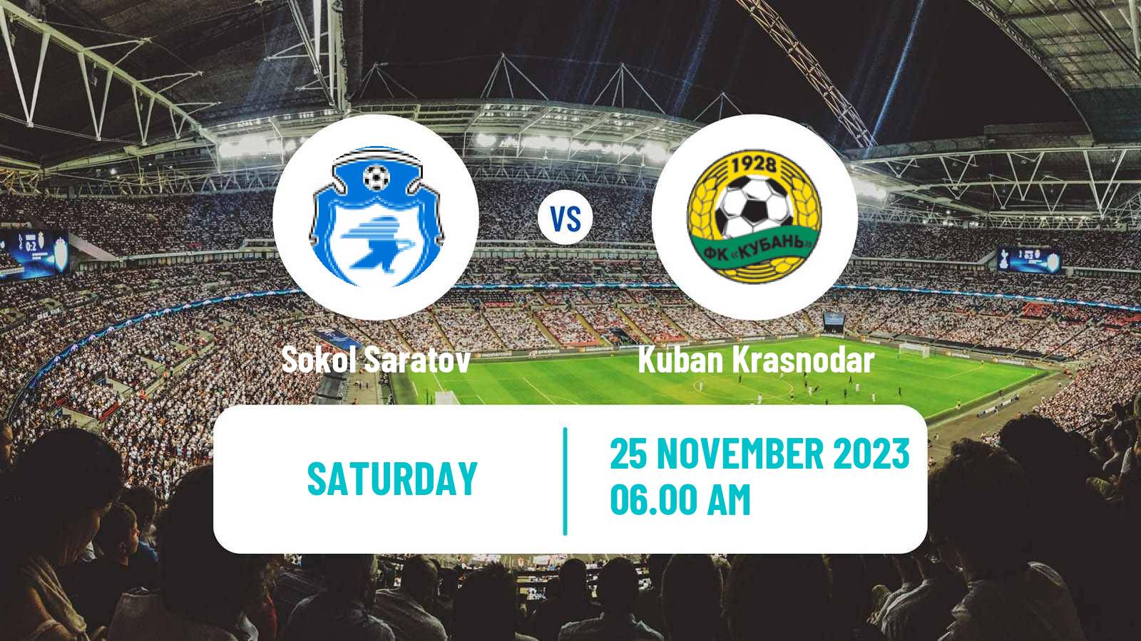 Soccer Russian FNL Sokol Saratov - Kuban Krasnodar