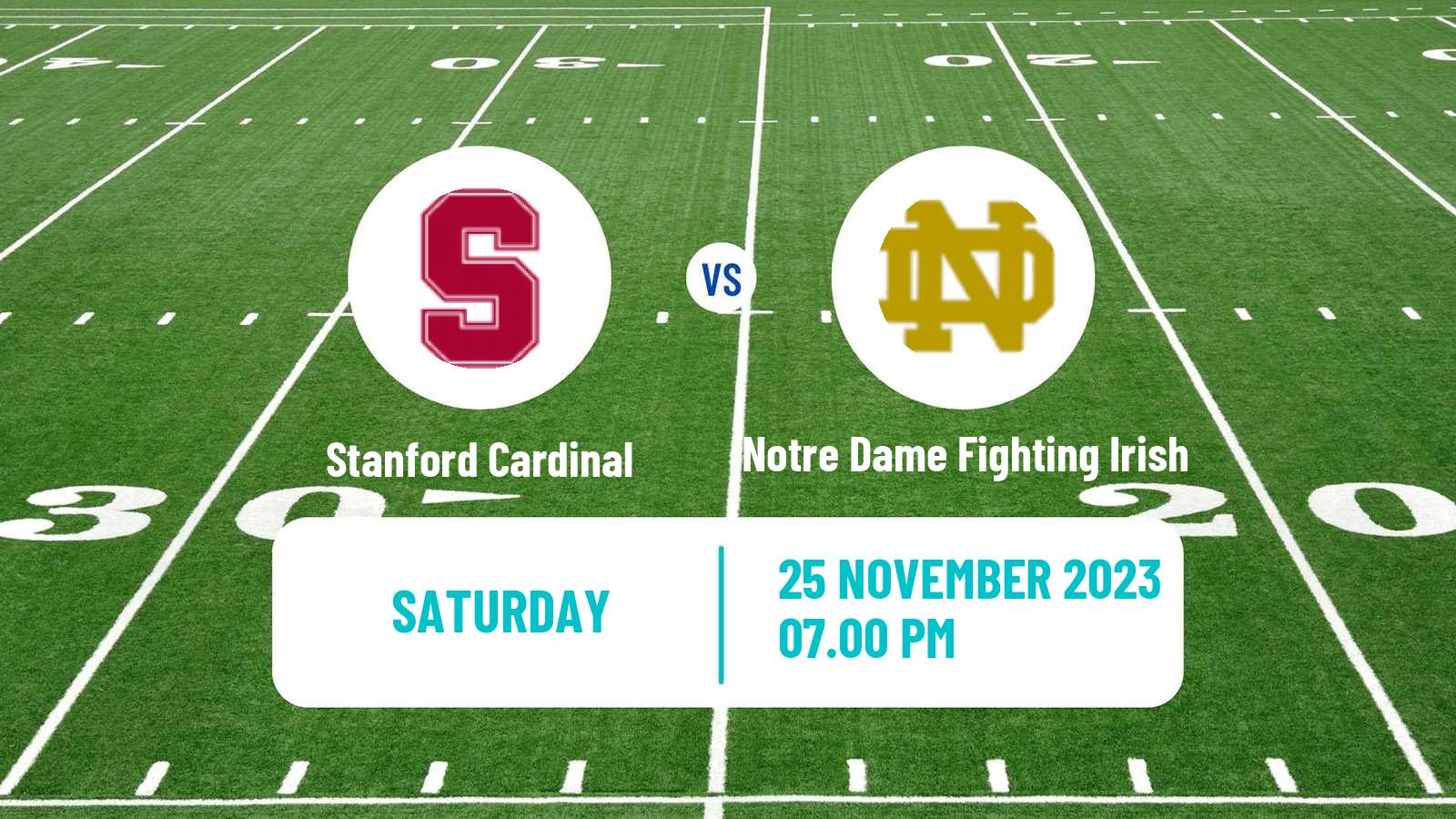 American football NCAA College Football Stanford Cardinal - Notre Dame Fighting Irish