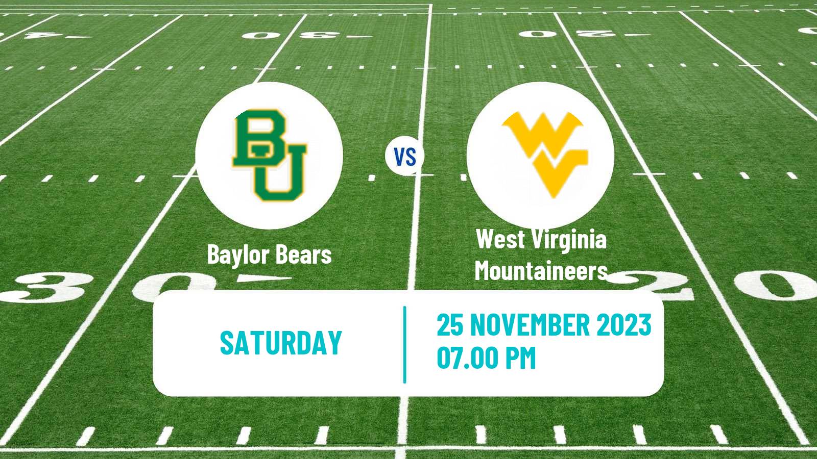 American football NCAA College Football Baylor Bears - West Virginia Mountaineers