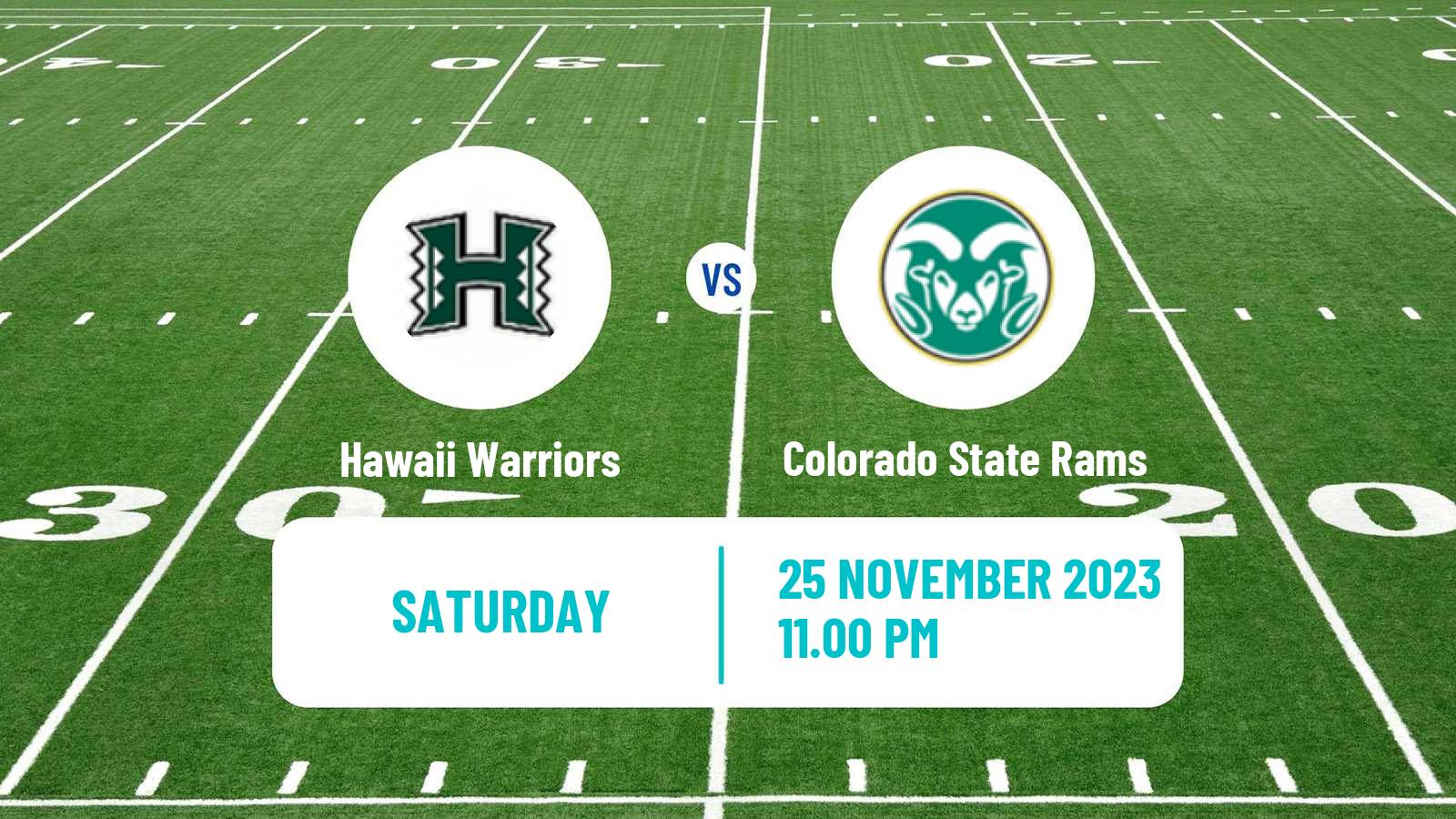 American football NCAA College Football Hawaii Warriors - Colorado State Rams