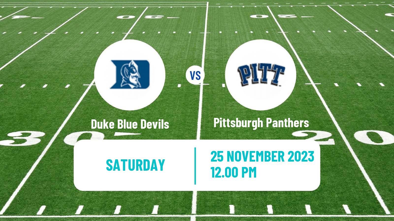 American football NCAA College Football Duke Blue Devils - Pittsburgh Panthers