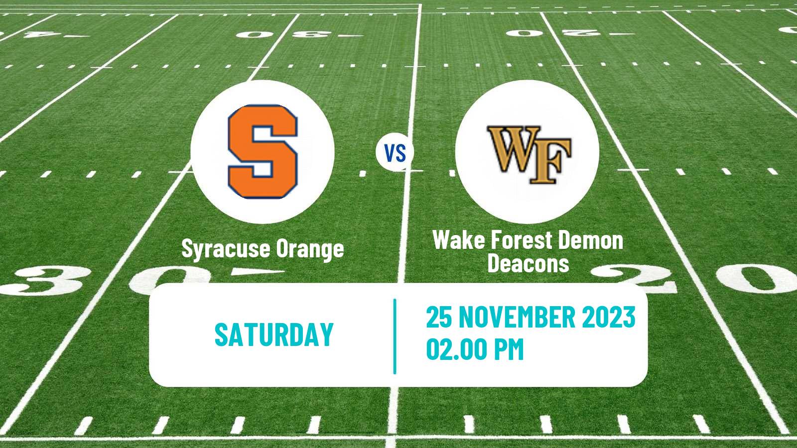 American football NCAA College Football Syracuse Orange - Wake Forest Demon Deacons