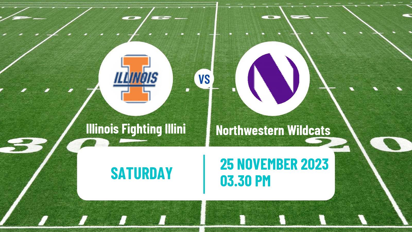 American football NCAA College Football Illinois Fighting Illini - Northwestern Wildcats