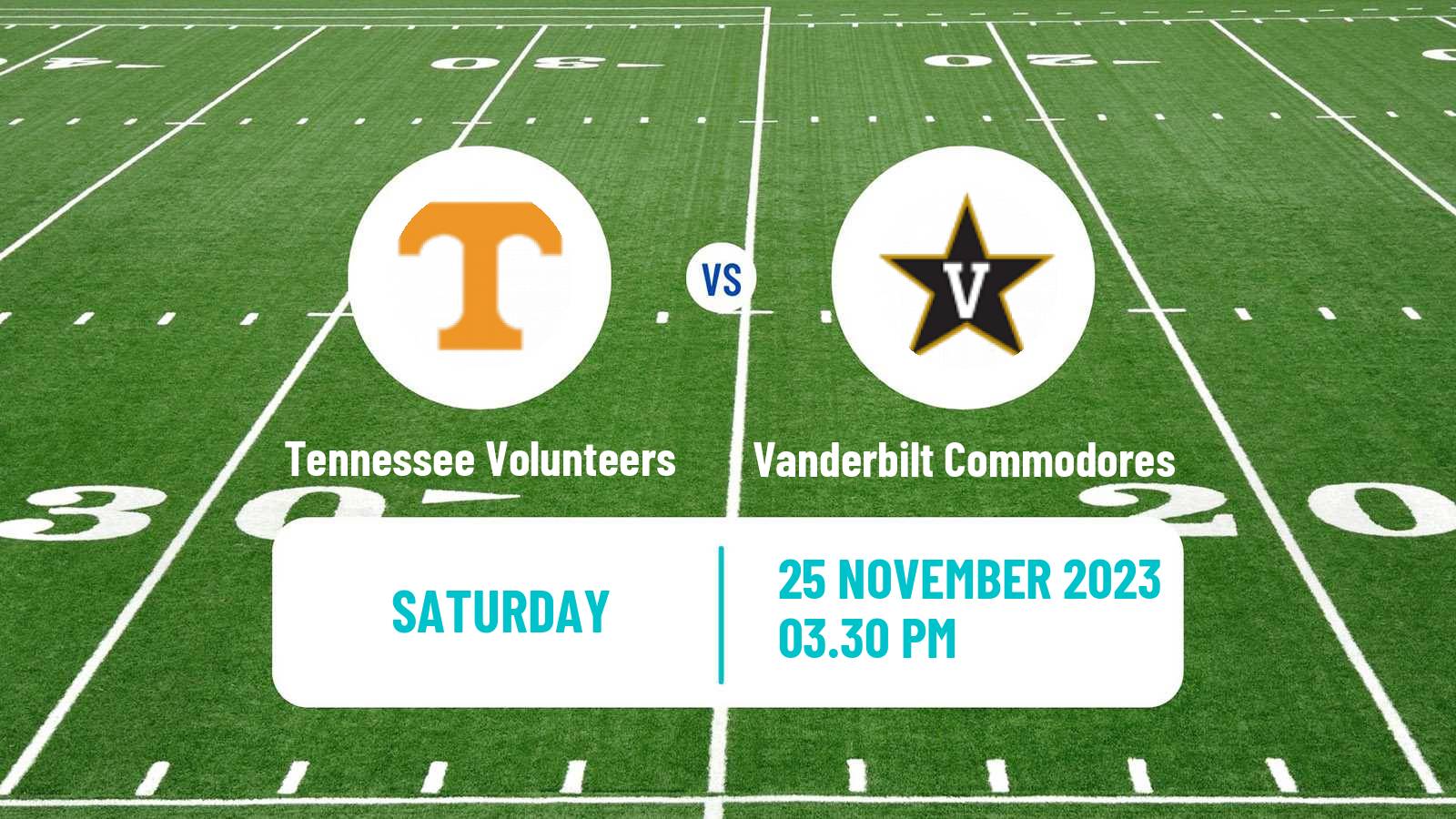 American football NCAA College Football Tennessee Volunteers - Vanderbilt Commodores