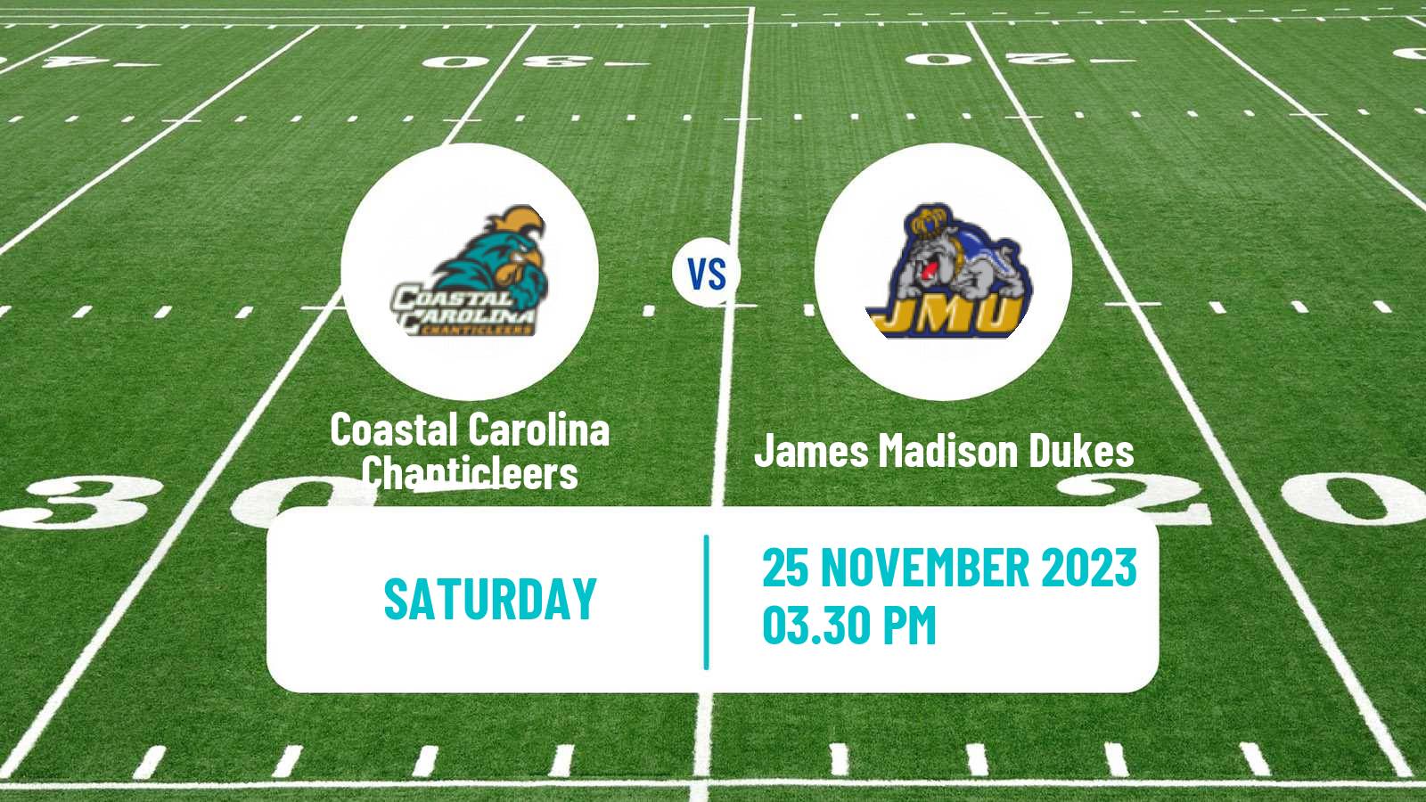 American football NCAA College Football Coastal Carolina Chanticleers - James Madison Dukes