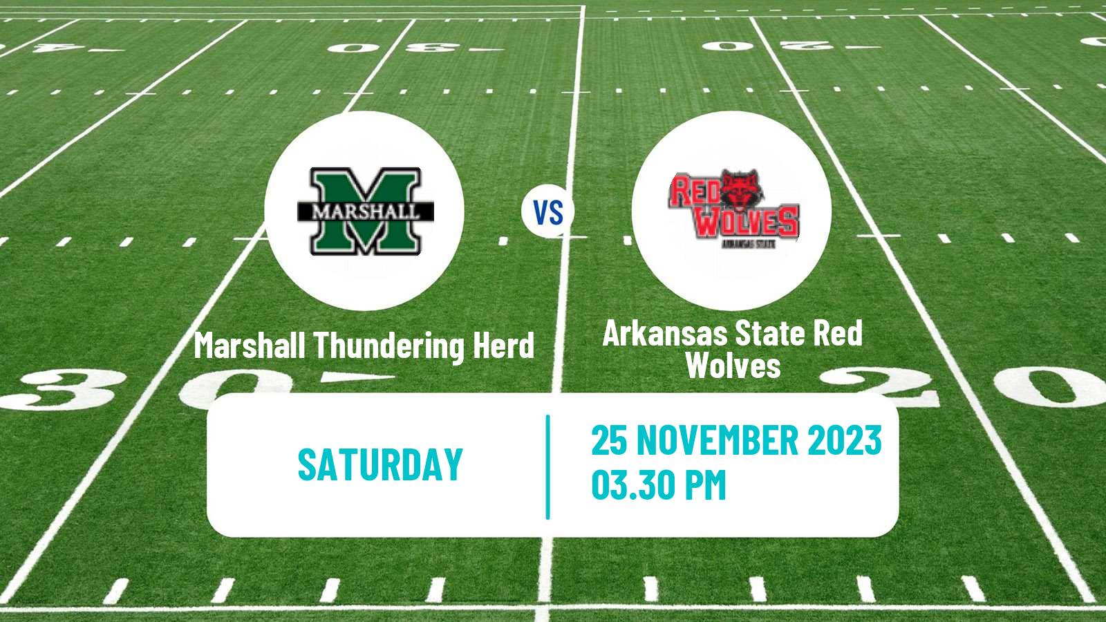 American football NCAA College Football Marshall Thundering Herd - Arkansas State Red Wolves