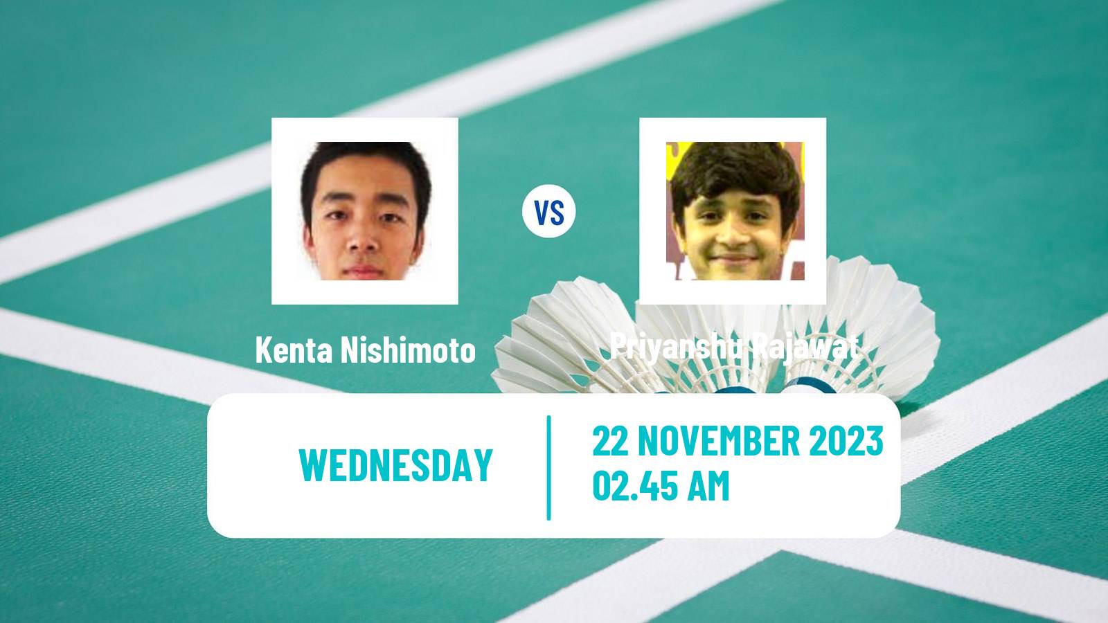 Badminton BWF World Tour China Masters 2 Men Kenta Nishimoto - Priyanshu Rajawat