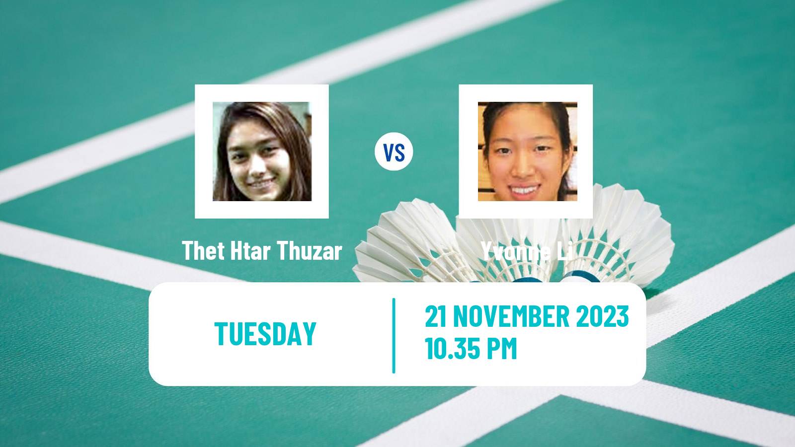 Badminton BWF World Tour China Masters 2 Women Thet Htar Thuzar - Yvonne Li